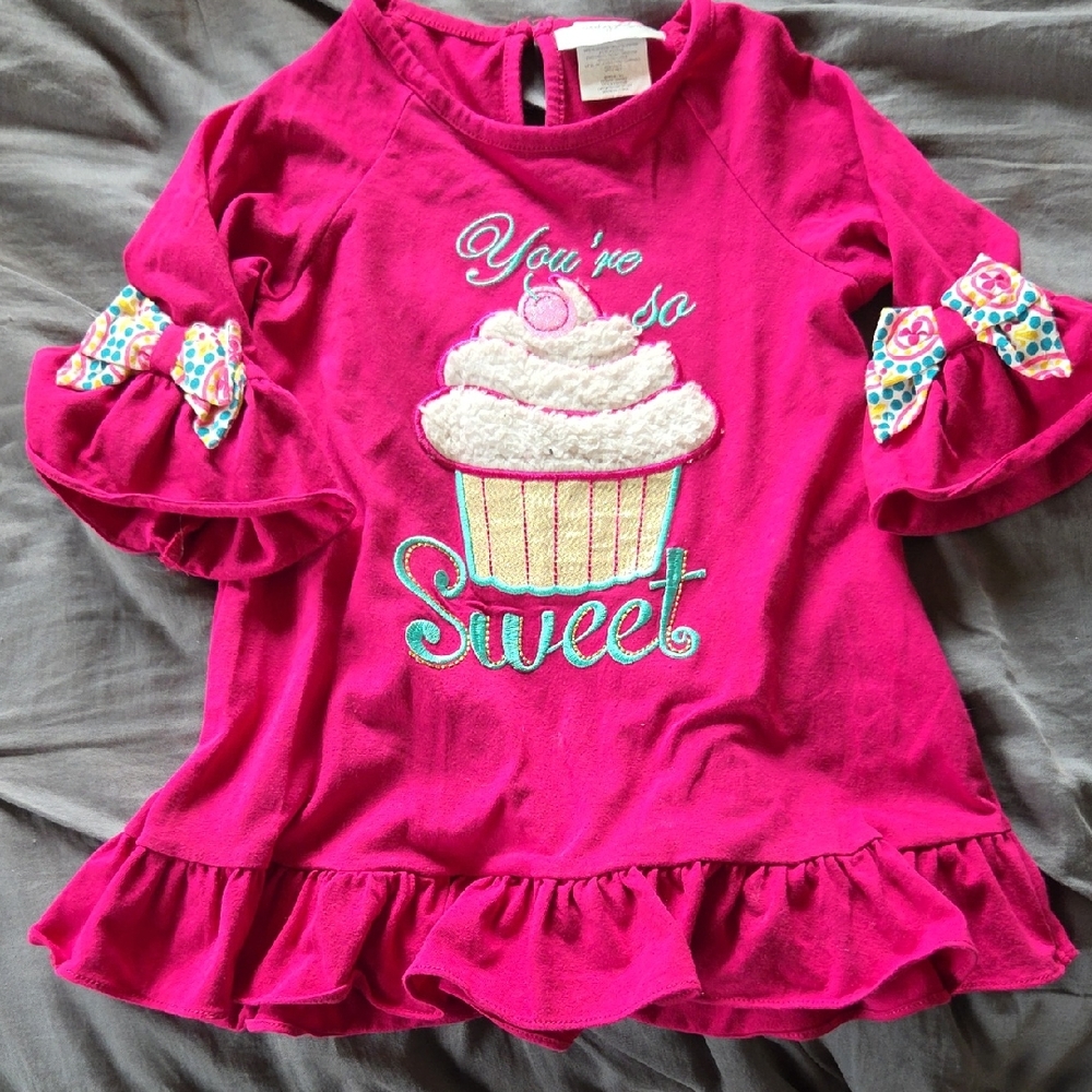 Emily Rose Fuchsia Cupcake Long Sleeve Tee